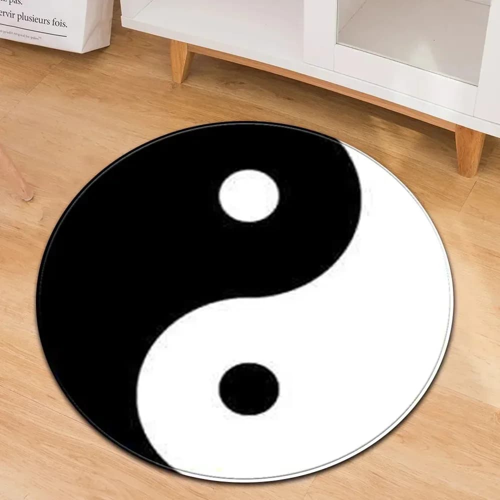Yin Yang Taiji Tappeto rotondo Fiore della vita Palestra Statua di Buddha indiano Tappetino per meditazione yoga Decorazione antiscivolo per tappetino per sedia