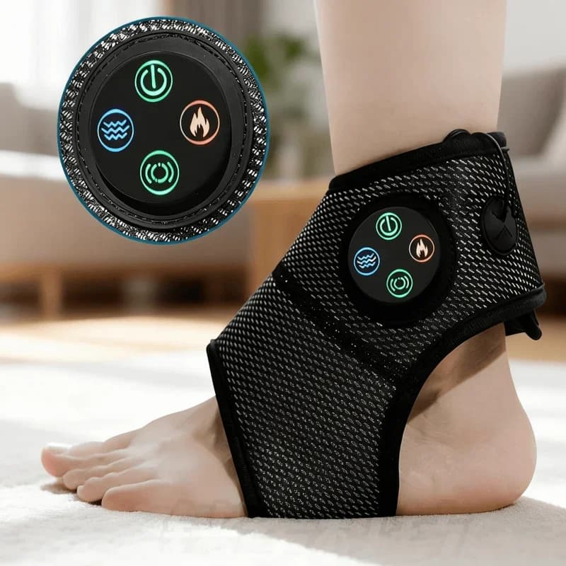 Massaggiatore Elettrico per Piedi e Caviglie con Pressione d'Aria, Compressione Calda, Vibrazione, Supporto Multifunzionale per Rilassamento Muscolare