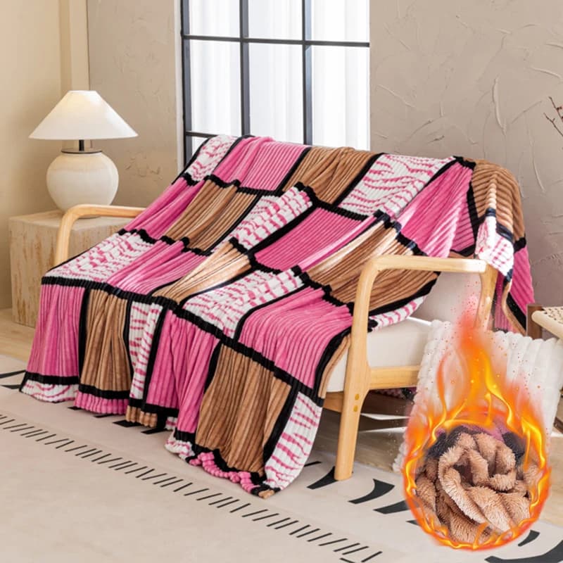 Soft Milk Velvet Blanket Versatile Checkered Throw Blanket For Bedroom Living Room Christmas High-quality Winter Warm Blanket