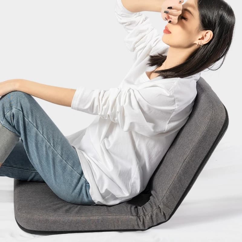 Sedia da terra giapponese Sedile con schienale Tatami Sedia da salotto per camera da letto senza gambe Divano pieghevole con finestra a bovindo Cuscino ergonomico da pavimento