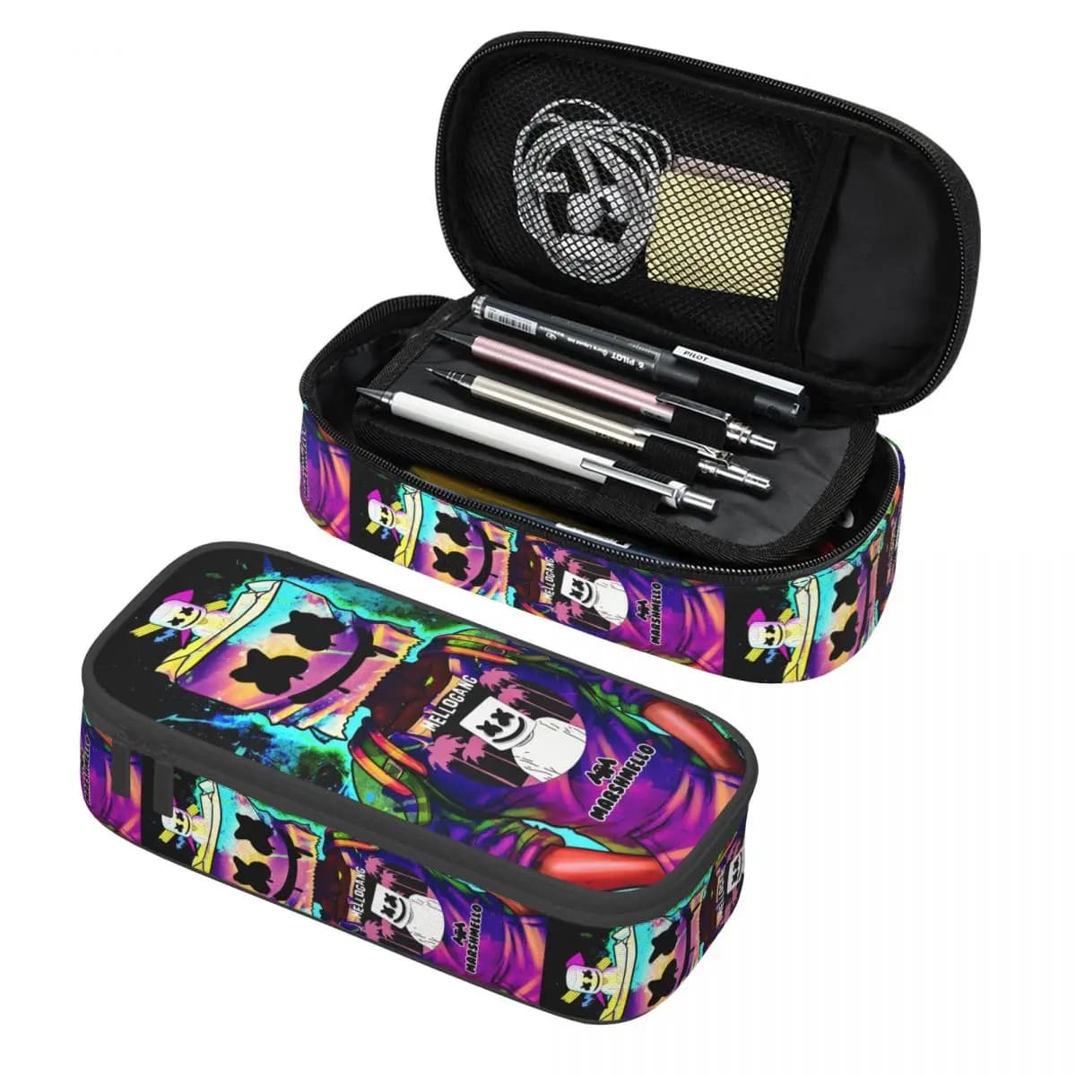 Marshmellos Produttore di musica elettronica americana e astuccio per DJ per ragazza ragazzo, grande scatola per penne, accessori scolastici