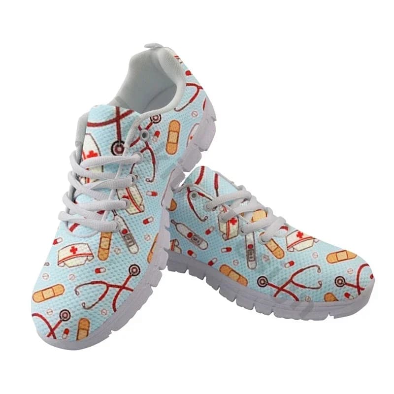 Scarpe da ginnastica traspiranti da donna, scarpe da infermiera con plateau per ragazze, nuove scarpe in rete leggera personalizzabili, scarpe da ginnastica chunky da esterno, Zapatos