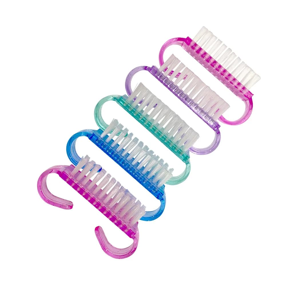 10 pezzi di spazzole per unghie in plastica trasparente, accessori per la pulizia delle unghie, per rimuovere la polvere, la polvere acrilica, strumenti per manicure e pedicure