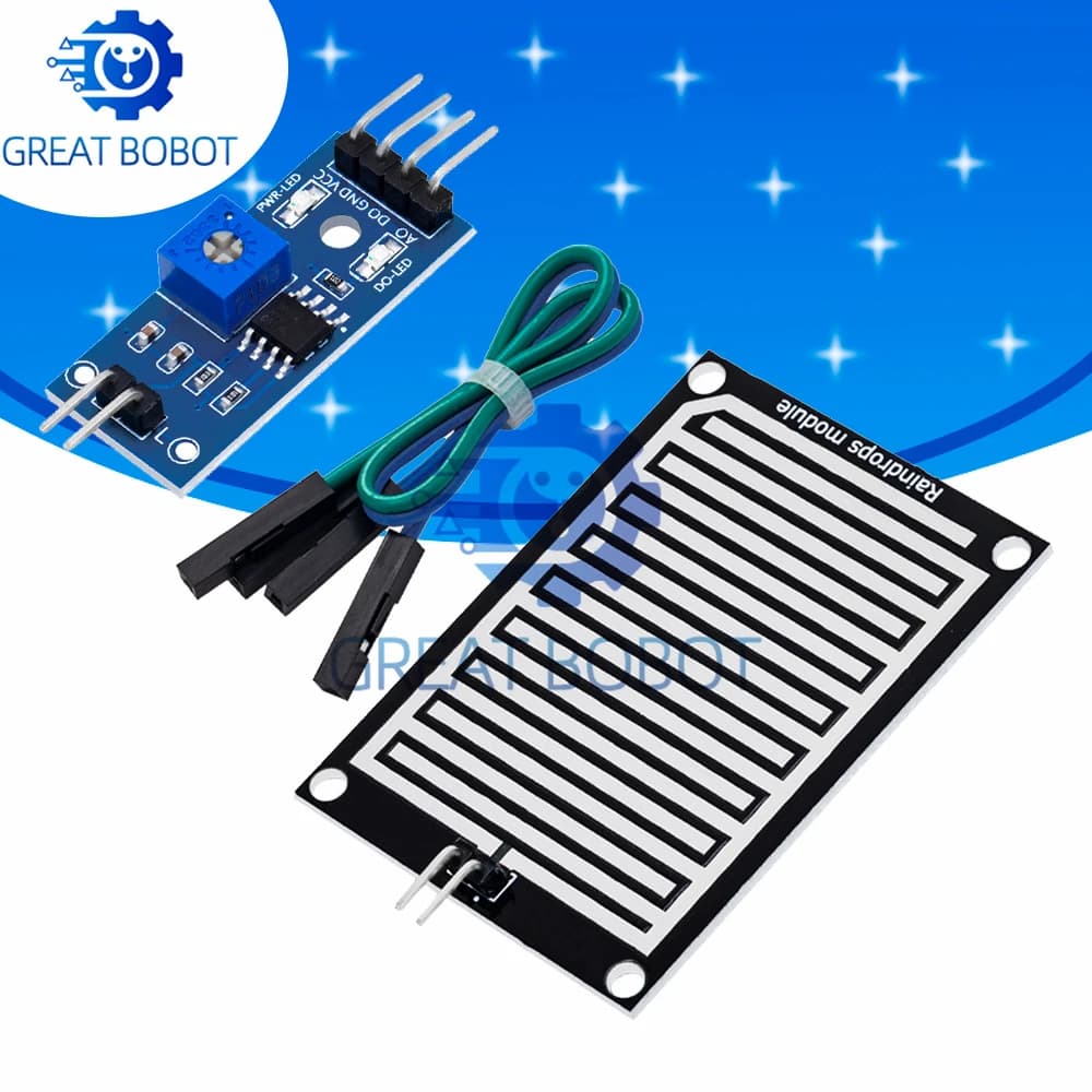 BS snow detection sensor module and rain drops: ideal for rain and humidity monitoring, compatible with Arduino