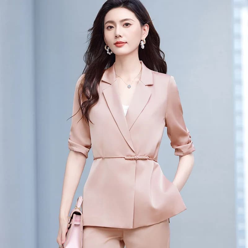 Formal Women Business Suits Pantsuits Spring Summer Office Ladies Professional Women Career Interview Blazers Pants Set Outfits