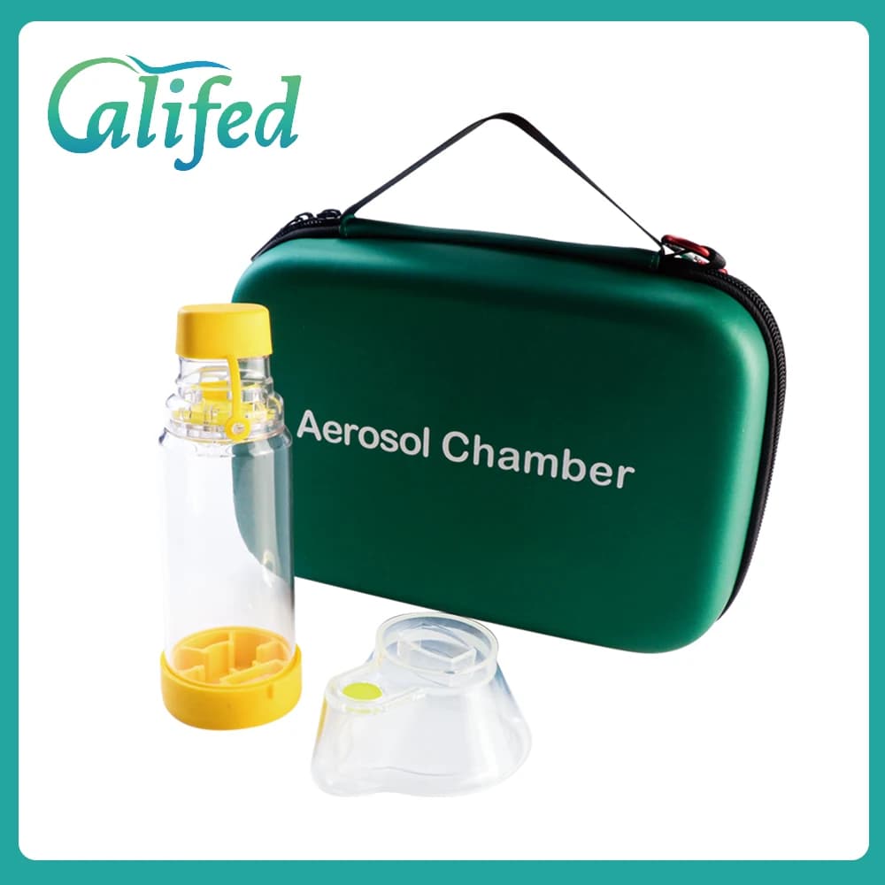 Distanziatore per inalatore per camera aerosol califed con maschera nebulizzatore medico in plastica siliconica per dispositivo di respirazione per bambini adulti
