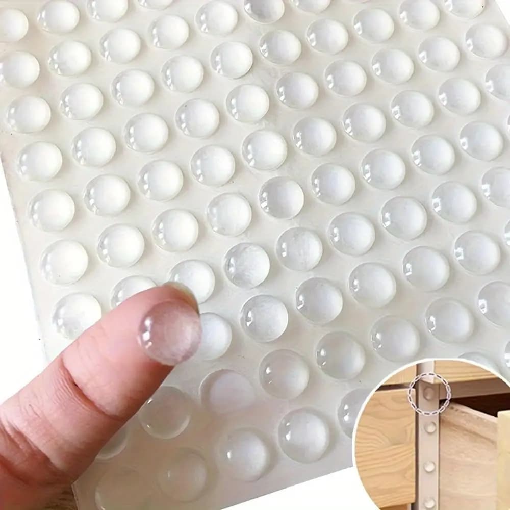 100PCS Mini Clear Self Adhesive Pads 8mm*2.5mm Sticky Rubber Dots for Cabinet Door Bumper Dots, Kitchen Drawers, Picture Frames