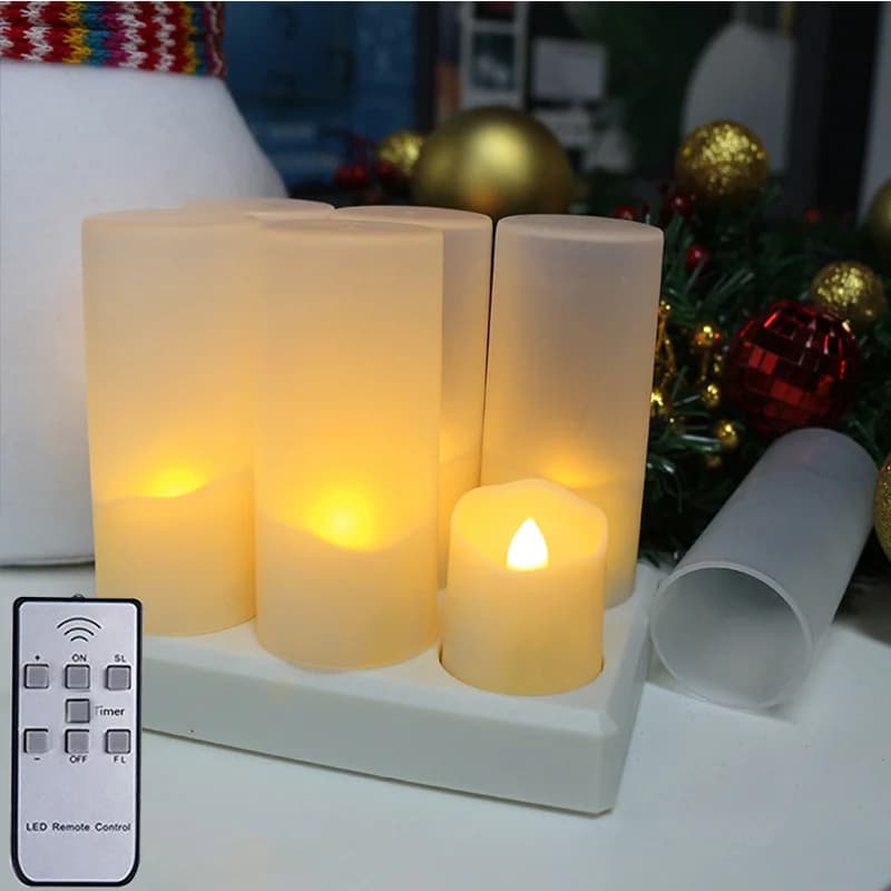 6 candele tealight a LED senza fiamma con timer, telecomando, tealight ricaricabili tramite USB, per matrimoni, compleanni, Natale