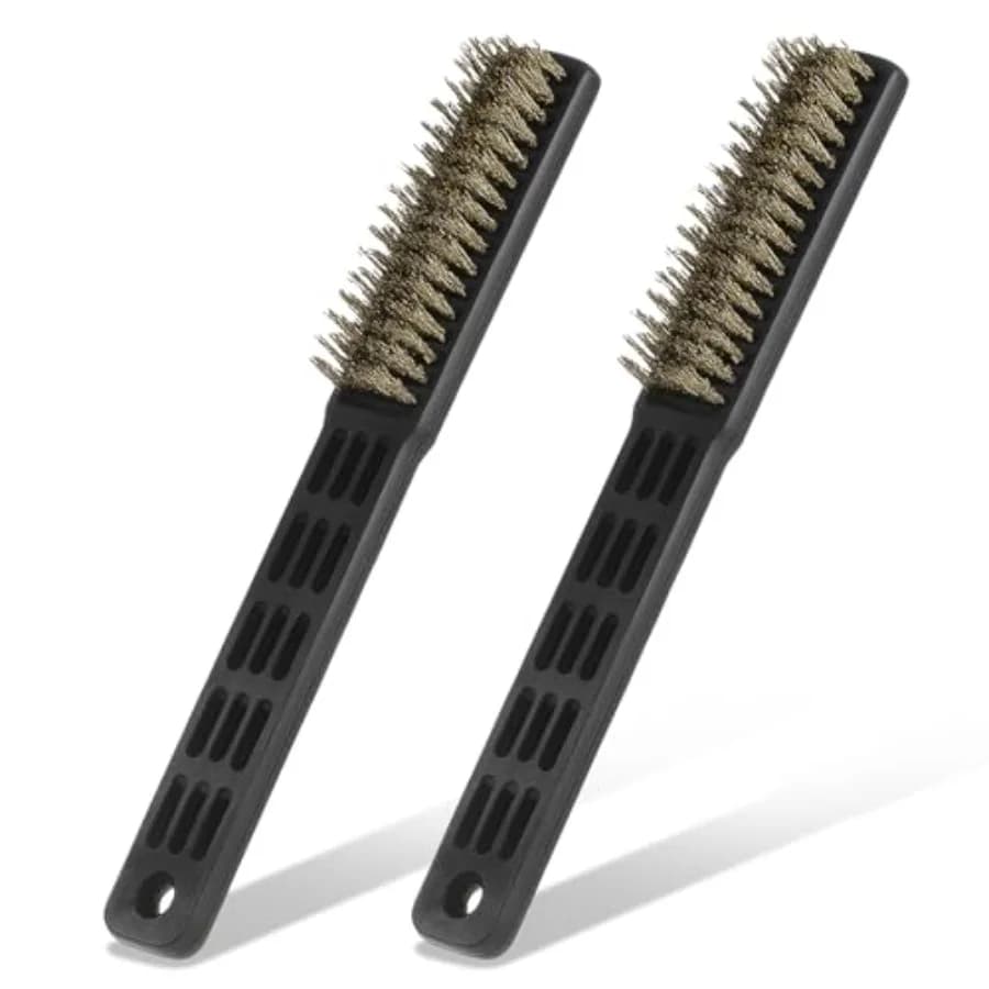 2 Pack Bowling Shoe Brushes, Heavy Duty Wire Brush Outdoor Shoe Cleaning Brushes for Bowling Shoes, Sliders, Golf Cleats and Bo