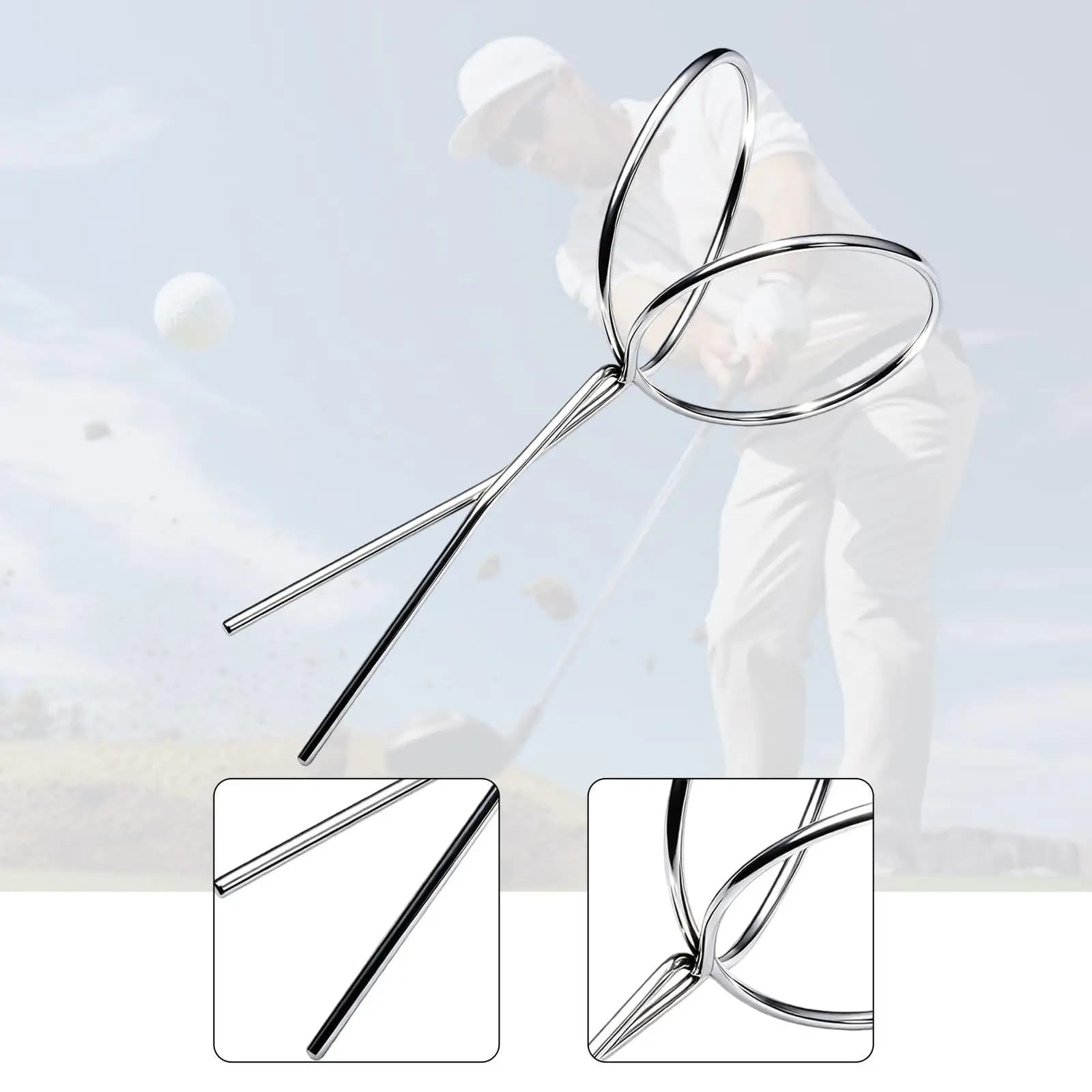 Outdoor Golf Ball Retriever Durable Stainless Steel Grabber Compact Club Clamp Tool for Training Practice Golfers