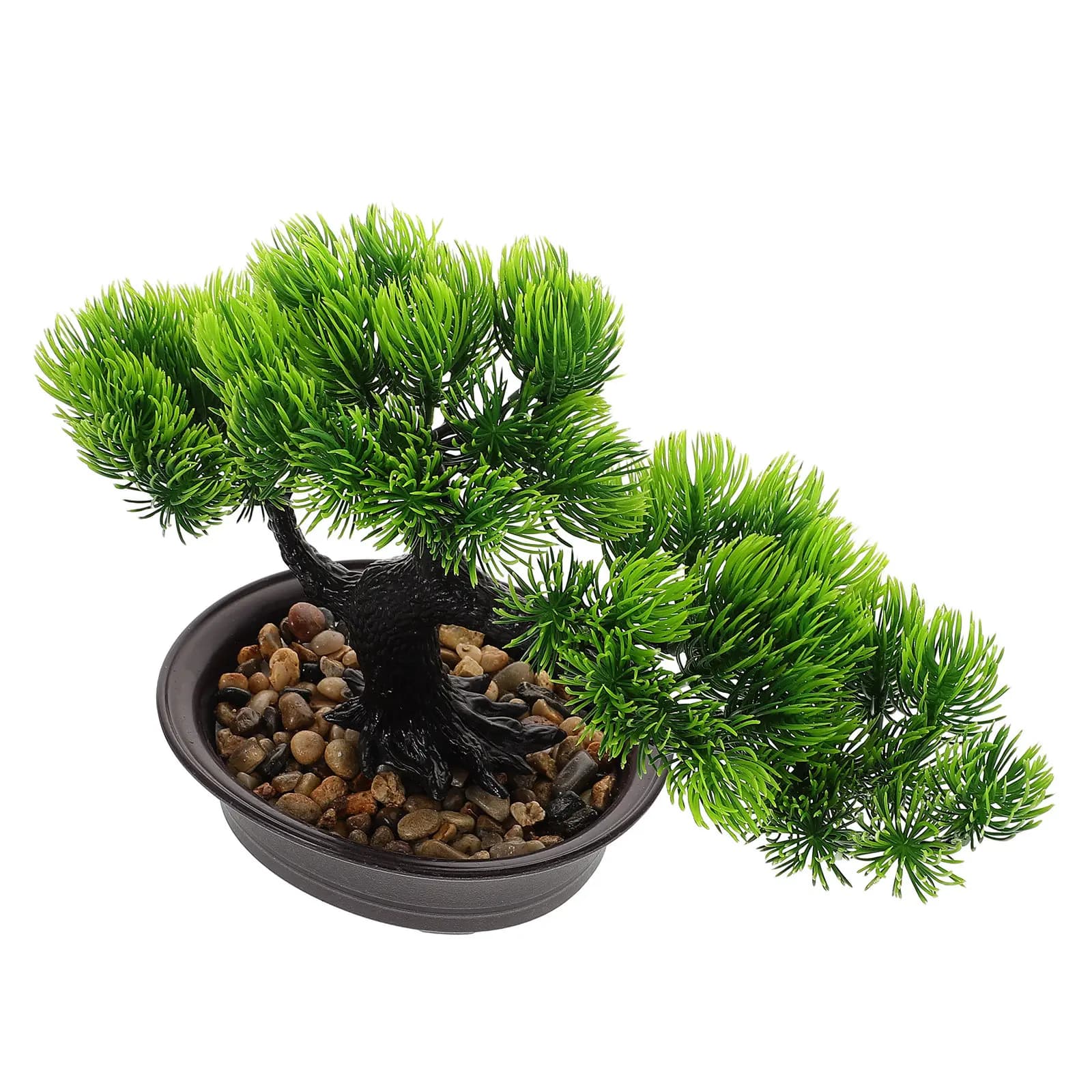 Bonsai Artificiale Piccolo Realistico, Pianta da Tavolo per Casa e Ufficio, Decorazione da Scrivania Stile Giapponese, Simulazione di Pianta Verde in Vaso