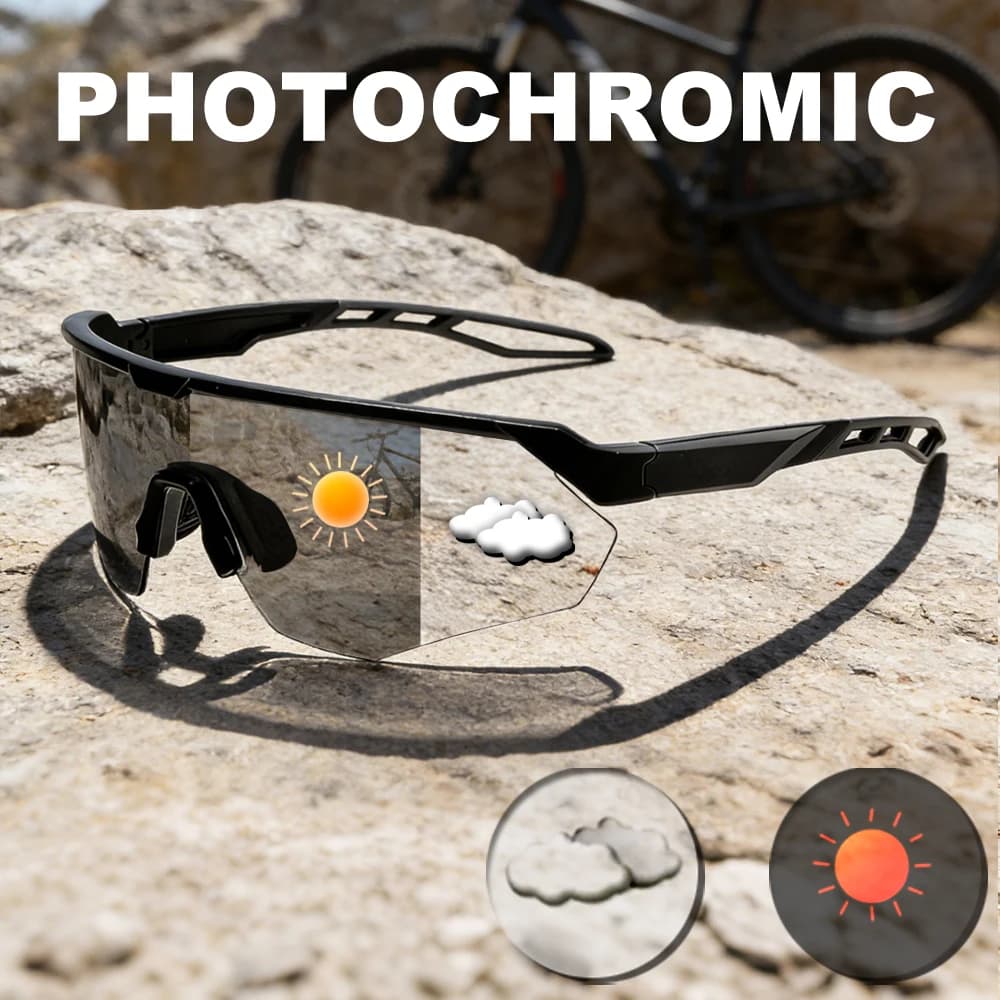 Photochromic Cycling Sunglasses for Men Women Bike Riding Driving Glasses Mountain Bicycle Sports Goggles Eyewear Uv400