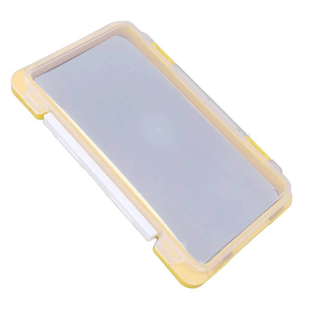 Plastic Fishing Mask Box Fishing equipment box with yellow foam insert Waterproof 17,3 × 9,75 × 2 cm Fishing Organizer Box Fishing with bait