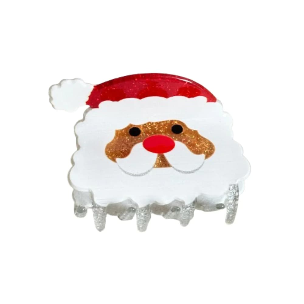 Christmas Acrylic Hair Clip with Santa Claus, Shark, Snow House, Glittered Christmas Tree, Sweet Women's Hair Accessories