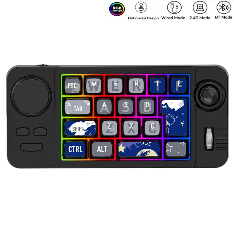 Tastiera meccanica wireless Bluetooth Hot Swap con scorrimento del volume Tastiera da gioco con programmatore tastiera cablata retroilluminata Jostic