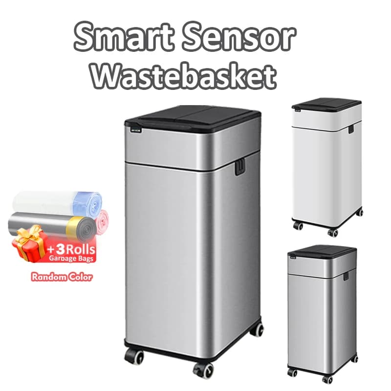 Bidone della spazzatura intelligente Cubo della spazzatura da cucina Cestino della spazzatura Grande pattumiera automatica 20 30 50 litri Bidone della spazzatura in acciaio inossidabile con sensore domestico