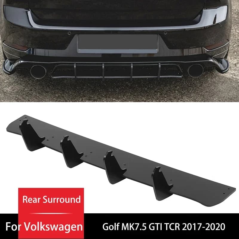 Per Volkswagen Golf MK7.5 GTI TCR 2017-2020 Maxton Style Paraurti posteriore Diffusore Mantovana Gloss Nero Lama Spoiler Posteriore Surround