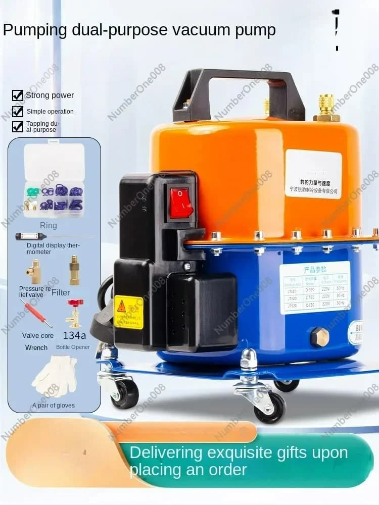 Pompa per vuoto per climatizzatori auto, strumenti per riparazione frigoriferi, gonfiaggio pneumatici, riempimento e pompaggio refrigerante, doppio uso