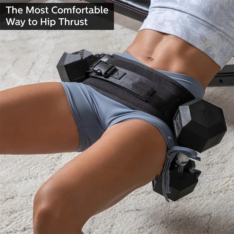 Hip push belt for effective exercises of bridges of buttocks, squat, poultry and dip, improves boot training with dumbbells, kettlebells