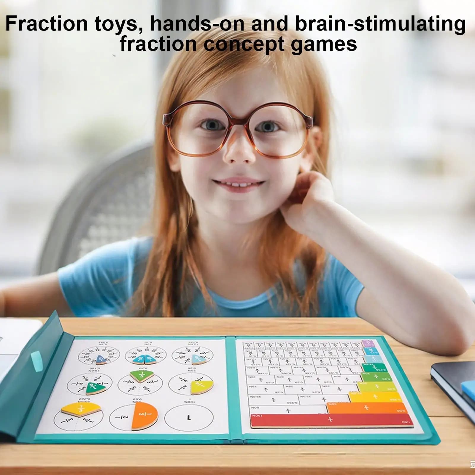 Libro di frazioni magnetiche Piastrelle per frazioni Manipolatori puzzle per manipolatori matematici multifunzionali in classe per elementari