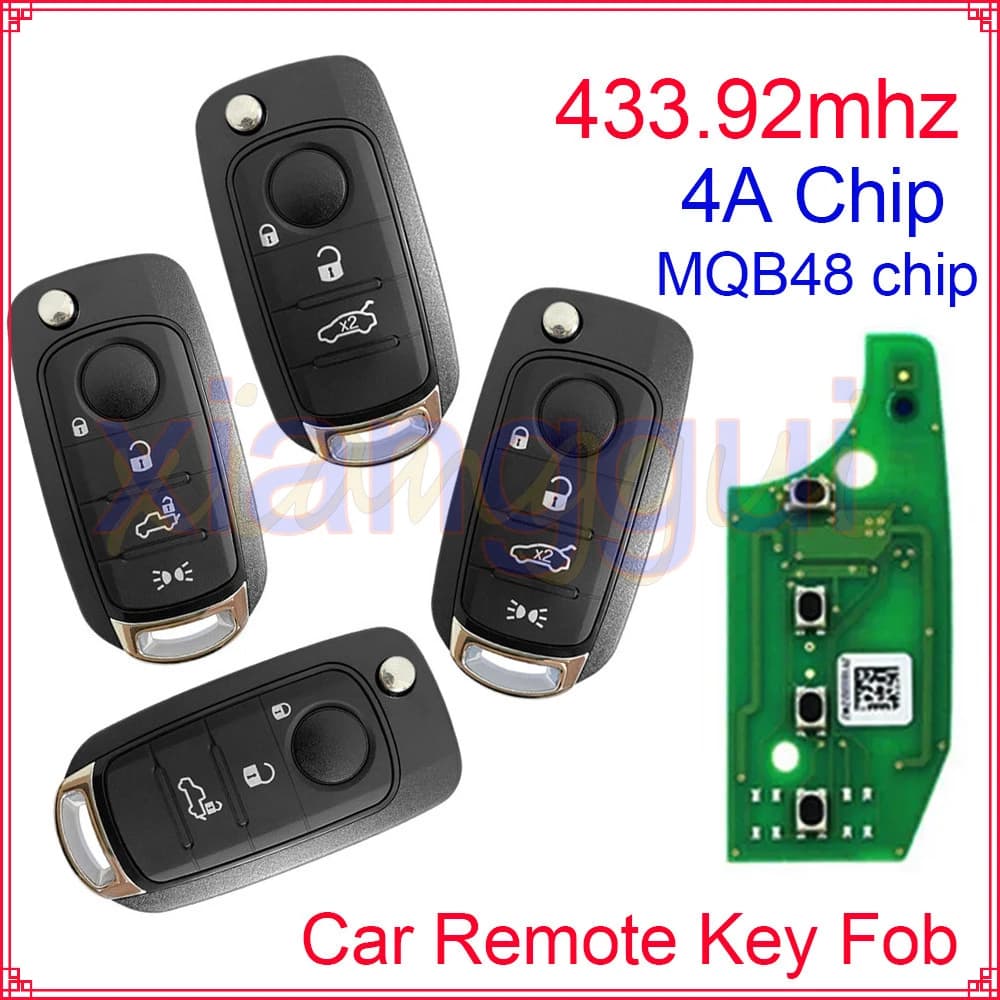 Guscio/Cover per Chiave Telecomando Auto a 3/4 Pulsanti per Fiat 500X Egea Tipo Tprp Freedom Doblo Argo Nuovo Grazie 2016 2017 2018