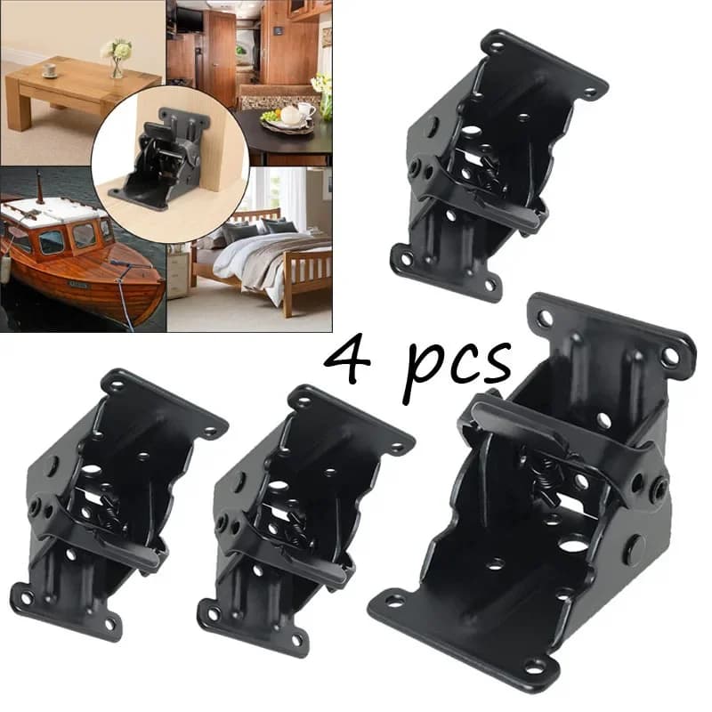 4 pezzi telaio di supporto pieghevole in ferro cerniera autobloccante raccordi e tasselli per gambe da tavolo-per gambe pieghevoli strumento hardware