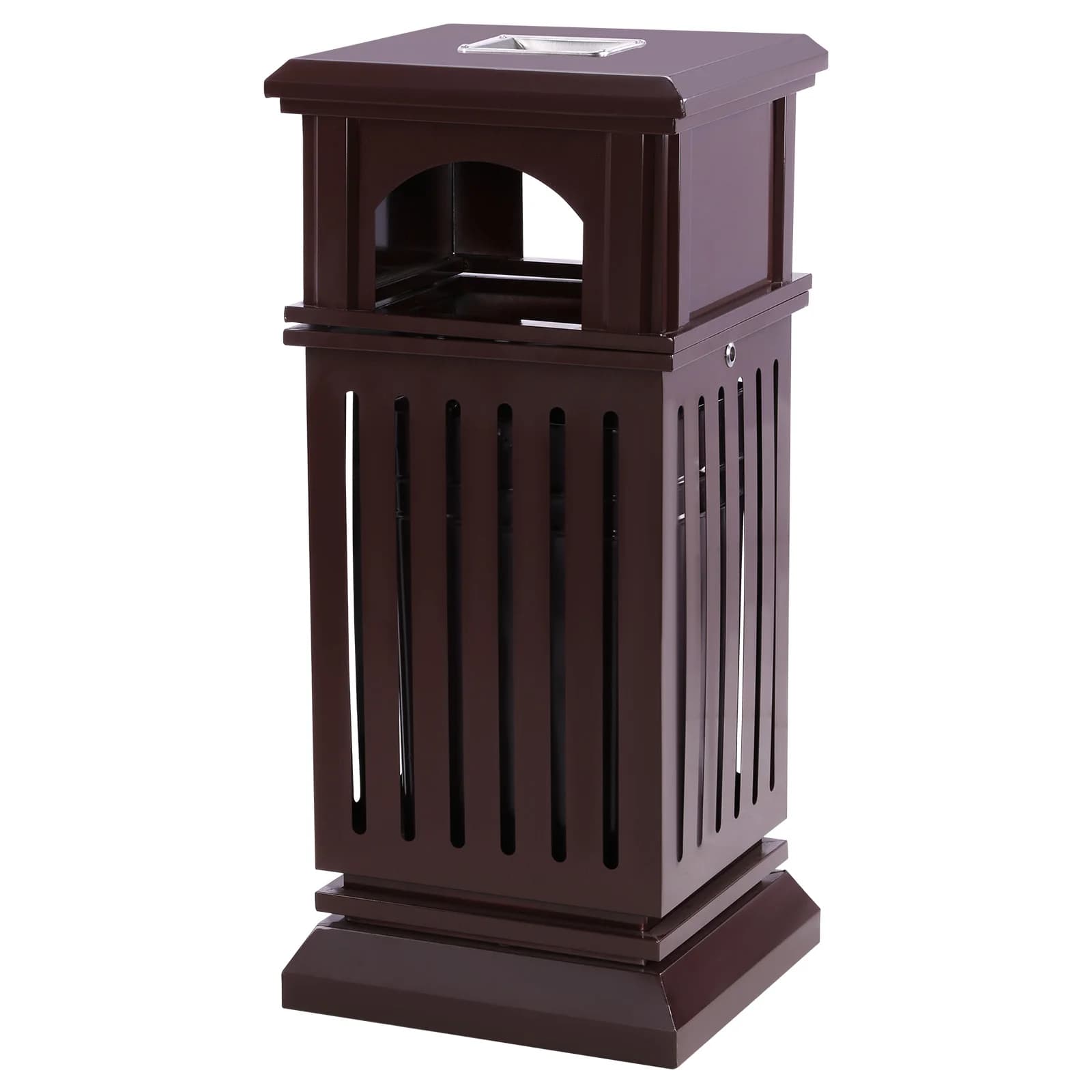 30L Commercial Trash Can with Ashtray & Locking Lid Multi-Purpose Trashcan Large Capacity for Home/Office/Restaurant/Restroom