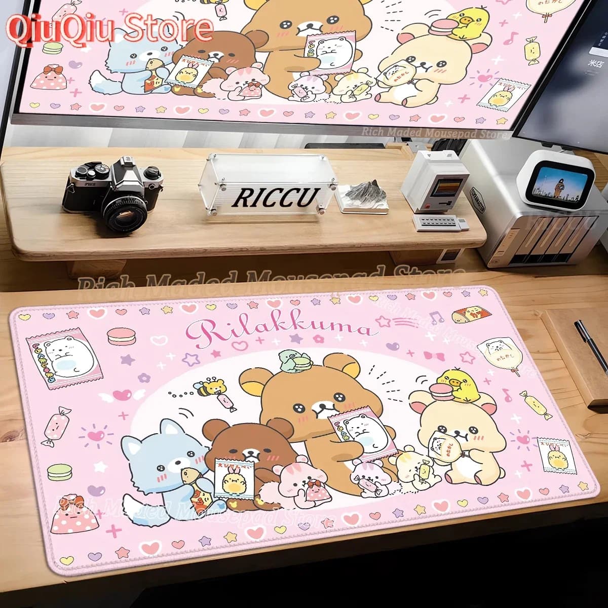 Mousepad Gamer Accessori da scrivania Rilakkuma Computer da ufficio Tappetino da scrivania Tappetino per mouse da tavolo Tappetini da gioco Kawaii Tappetini per mouse carini Tappetino da tavolo