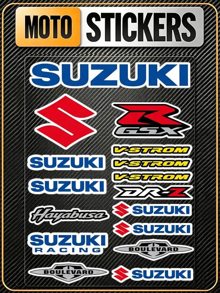 Adesivi Decorativi Riflettenti Impermeabili Anti-Graffio per Auto, Moto, Casco, Tazza, Frigorifero, per SUZUKI RACING