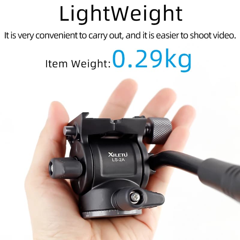 XILETU LS2A treppiede testa fluida panoramico smorzamento idraulico Video Mini testa per treppiede monopiede supporto per fotocamera supporto Mobile SLR DSLR