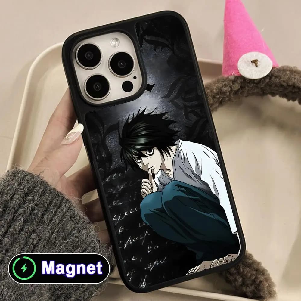 Anime Note L Lawliet Phone Case for iPhone 18 17 16 15 14 13 12 11 Air Pro Max Plus Matte Surface Magnet Cover