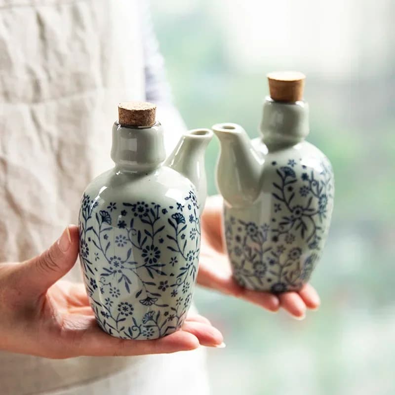 Pentola per olio in ceramica Vintage, cucina, sale e pepe, scatola per condimenti, barattolo per spezie per uso domestico, bottiglia per salsa di soia, strumenti di cottura
