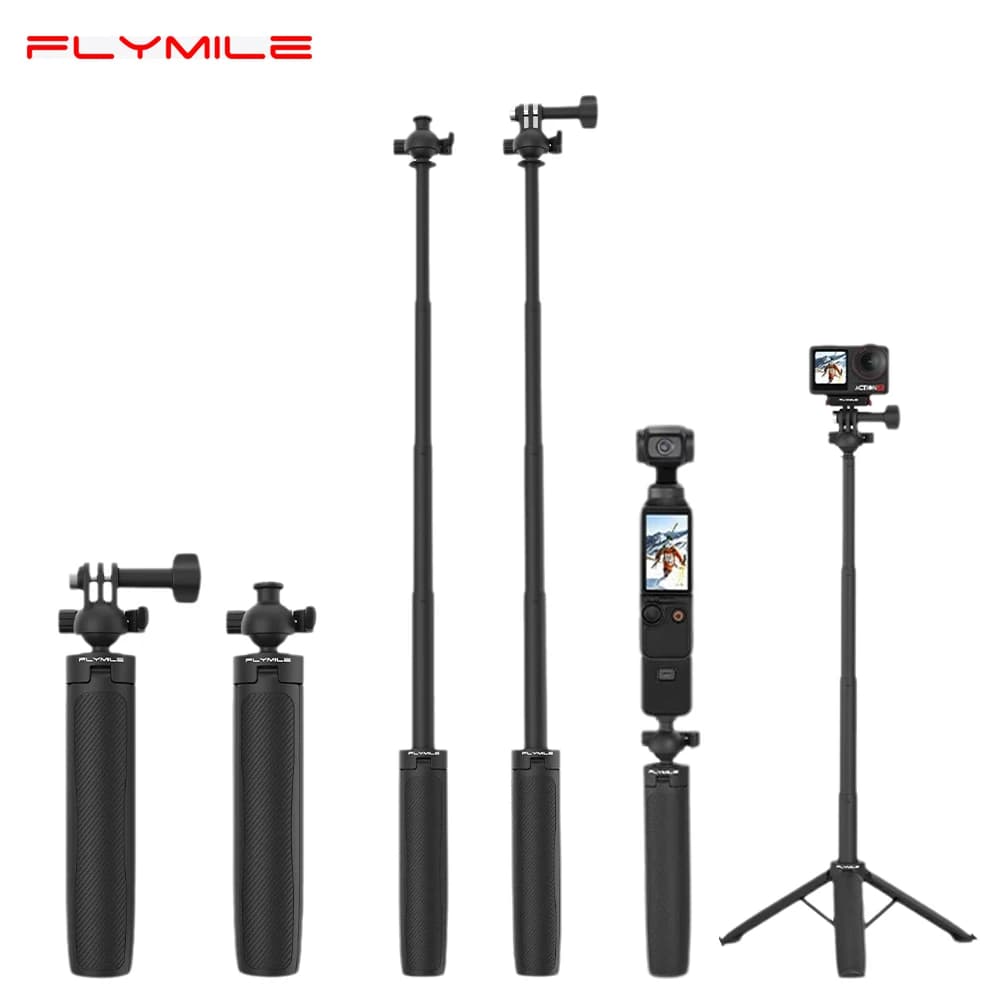 Asta per selfie regolabile Flymile con testa a sfera per DJI Pocket 3/Action 6/5 Pro/Nano, accessori per fotocamera