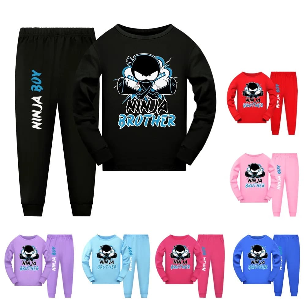 Nuovi bambini pigiama ragazzi Cartoon NINJA KIDZ Sleepwear bambini Pijama pigiama ragazze Home Wear bambini natale pigiami