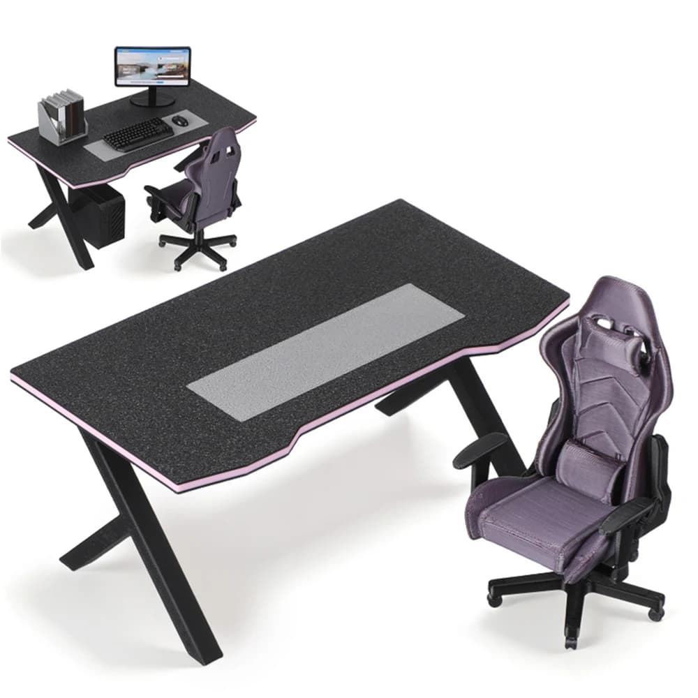Scrivania e Sedia da Gaming in Miniatura Scala 1:12, Accessori per Casa delle Bambole, Modello di Sedia per Computer in Miniatura, Decorazione e Artigianato Fai-da-Te
