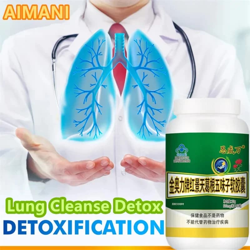 Detoxifying pills for cleaning lungs Support for respiratory health Muco Chiaro Stop smoking Help Lift from the axe Altitude disease Vegan capsule