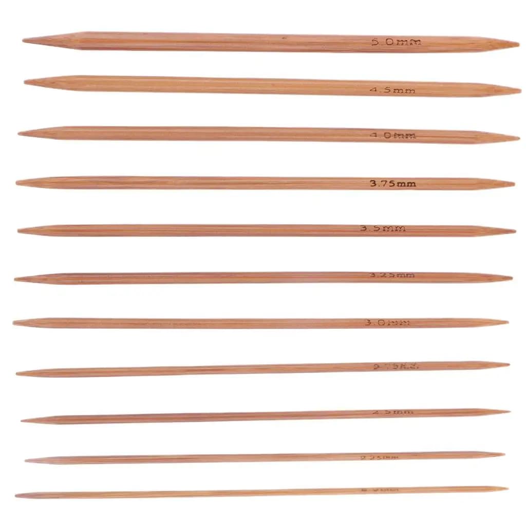 DIY Craft Bamboo Knitting Set Double Pointed Smooth Needle Kit for Sweaters Scarves and Blanket Projects