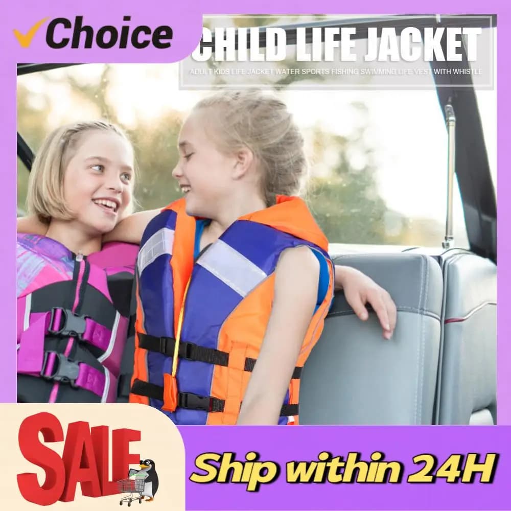 Wear-resistant Life Vest Life Vest with Whistle Adjustable Size Fishing Swimming Water Sports Life Jacket Boating Surfing