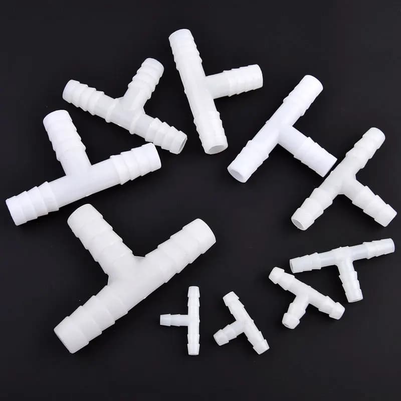 5/20 Pezzi Connettori a T in PE Bianco 4~25mm per Tubi di Pompe ad Aria per Acquari, Giunti a Pagoda per Irrigazione a Goccia, Connettori per Tubi d'Acqua da Giardino