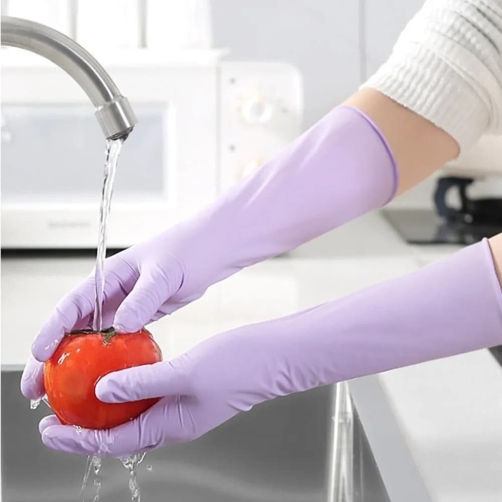 Regali Guanti in nitrile viola Guanti per la pulizia dei lavori domestici resistenti all'olio impermeabili Guanti in lattice monouso estesi ultra morbidi
