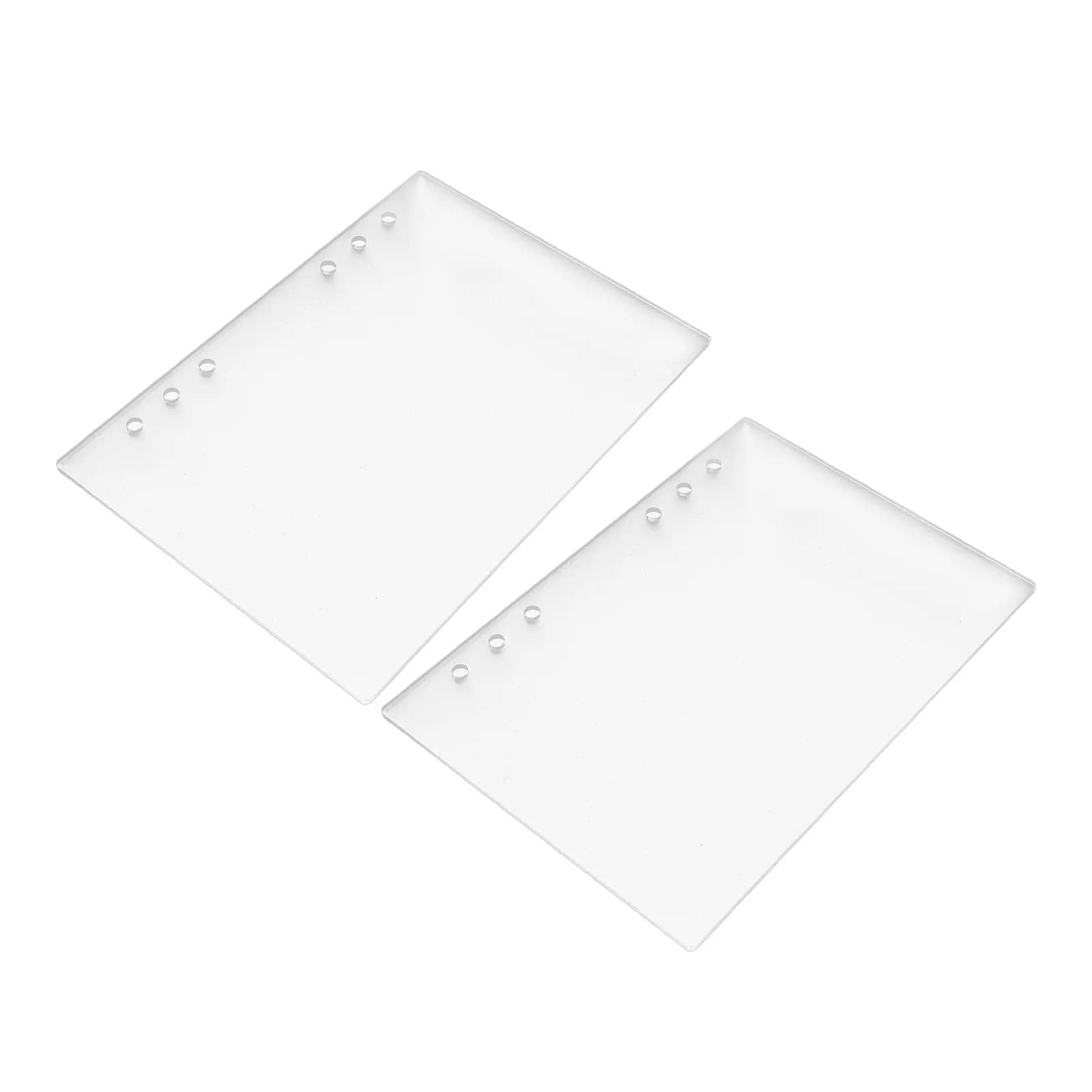 2Pcs A6 Frosted Acrylic Planner Binder Cover Refillable 6-Ring Loose Leaf Notebook Shell Scratch Resistant Transparent Organizer