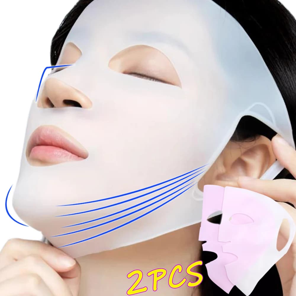 Silicone Mask Cover 3D Fixed Mask Ear Hanging Mask for Moisturizing Face Instrument Reusable Shaving Skin Care Improvement