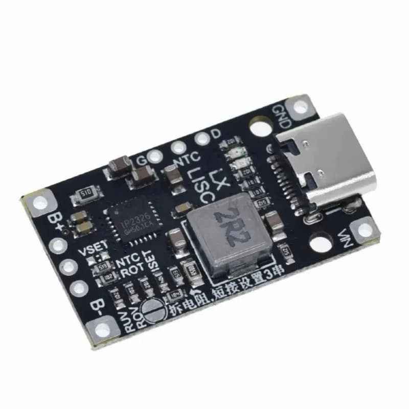 Scheda ricarica della batteria litio alimentazione USB tipo C 2S 3S Ricarica rapida litio da 3,7 V