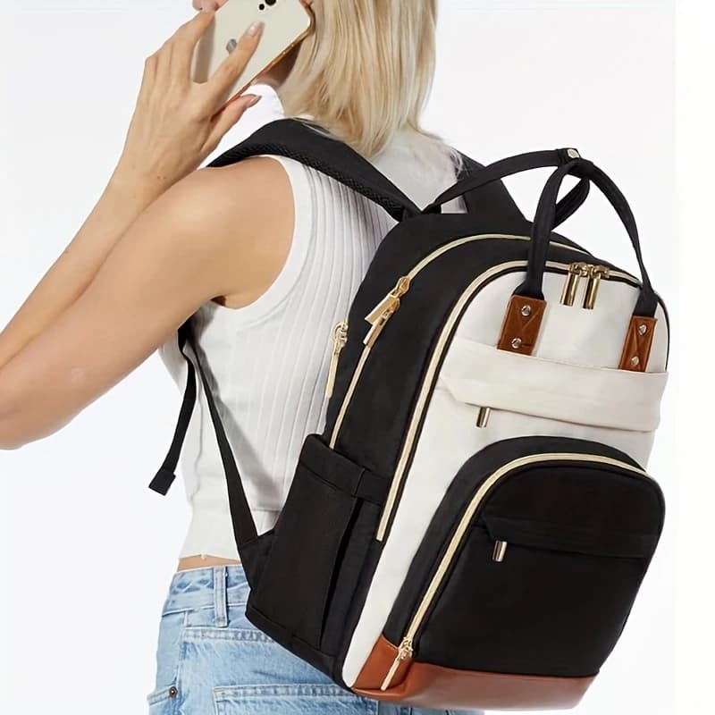 Women's convertible laptop backpack with 15.6-inch compartments, soft frame, suitable for travel and travel