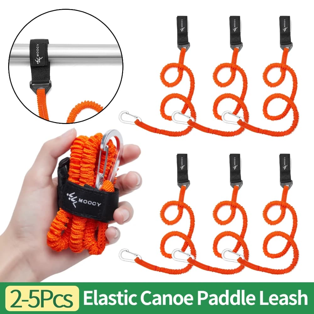 2-5 Pezzi Cordino Elastico per Pagaia da Kayak con Gancio di Sicurezza, Corda Avvolgibile Anti-Smarrimento per Canoa, Accessori per Barche a Remi