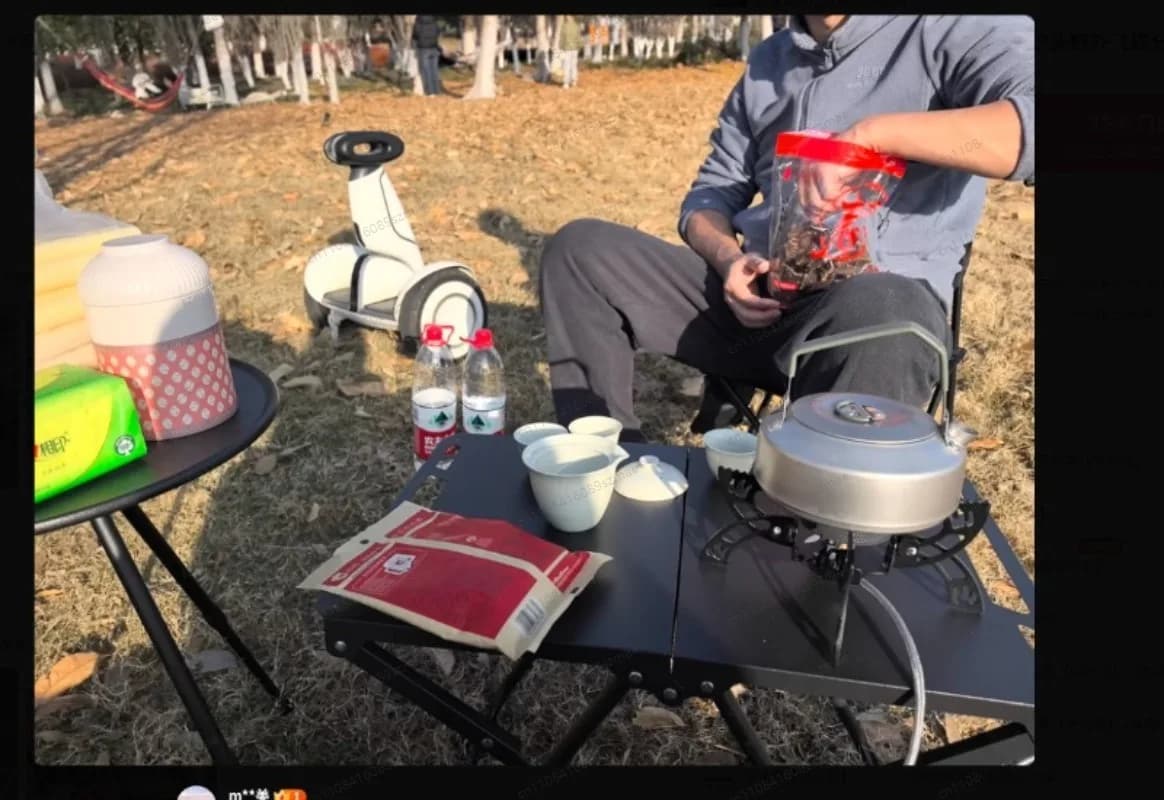 Gas cooker Portable from Esterno, High Temperature Stable Camping Burner for Boiling and Frying, Light Stove for Hiking