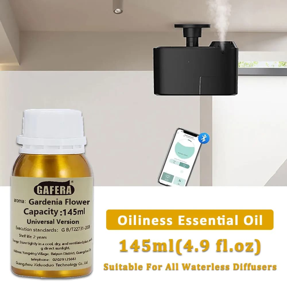 GAFERA 145ml (4.9 fl.oz) Gardenia/Hilton Essential Oils - For All Waterless Diffuser, Aroma Diffuser Replenish Aromatherapy Oil