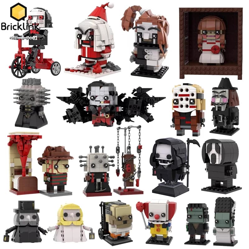 Bricklink Halloween MOC Horror Movie Characters Series Action Figures Bricks Sets Annabelle Building Blocks Kid Toys Gift