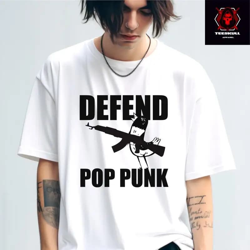 Defend Pop Punk Rock Band Tee T-SHIRT unisex in cotone pesante S-3XL