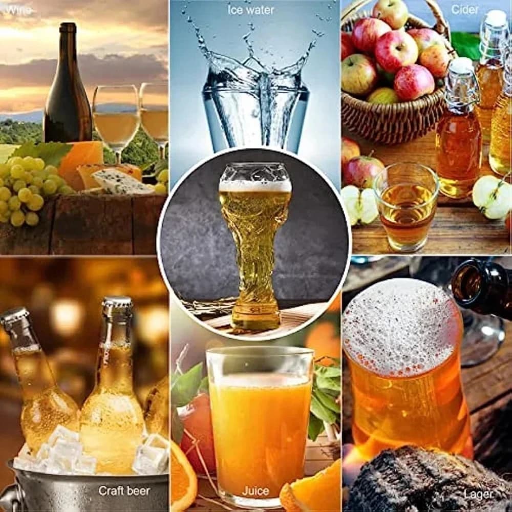 Men's Shaped Beer Glass, Home and Bar Decoration, Football Fan Gift 450/600/900ml